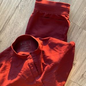 Burgundy red Figs scrubs set